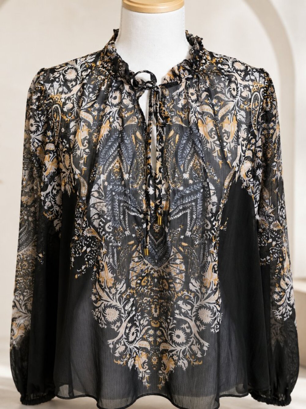 Rachel Zoe Sheer Printed Blouse – Size M NWOT - Picture 6 of 7